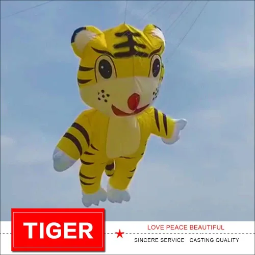Miniatura 2 de Suave inflable amarillo tigre, línea de lavandería para adultos, colgante encantador grande de la cometa del espectáculo