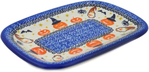 Miniatura 18 de Auténtico plato de cerámica polaca de 10 pulgadas en diseño amarillo hecho a mano en Bolesławiec Polonia por Ceramika Bona + certificado