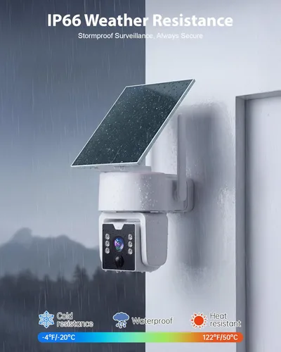 Miniatura 3 de Cámara de seguridad inalámbrica para exteriores 2PCK - 5G y 2.4G Wi-Fi para exteriores, panorámica/inclinación 2K de 360°, funciona con energía