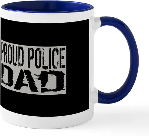 Miniatura 54 de CafePress Taza de café de cerámica de 11 oz (11.0 fl oz) de Police Mom