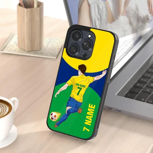 Miniatura 6 de Fundas personalizadas para teléfono con nombre y número del equipo de fútbol, diseño de jersey para iPhone 11, 12, 13, 14, 15, 16, 17 Pro Max Plus