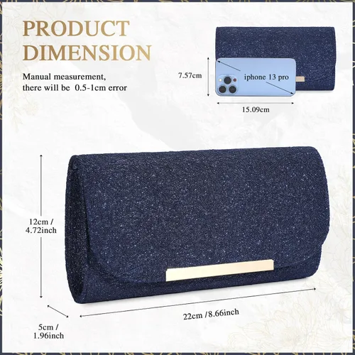Miniatura 3 de Lace Evening Bag Clutch Purses for Women Lady Handbags Crossbody Bag Wedding Bag for Prom Party Engagement Bride