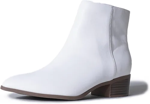 J. Adams Botas de tobillo Viper para mujer, botas cortas y gruesas de tacón bajo con puntera puntiaguda, cómodas y elegantes para el uso diario
