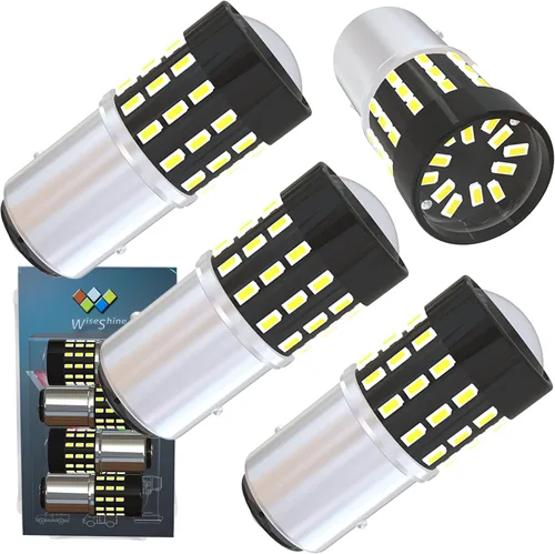 Miniatura 13 de BAU15S PY21W 1156PY 7507 7510 9507 Bombillas LED súper brillantes color amarillo ámbar de 54 SMD 3014 12V-24V para indicadores de posición, luz