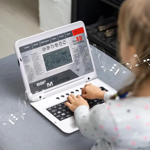 Miniatura 4 de LESHITIAN Laptop para Niños - 80 Modos de Aprendizaje para Aprender Alfabeto, Palabras, Matemáticas, Jugar Juegos y Música - Juguete para Niños