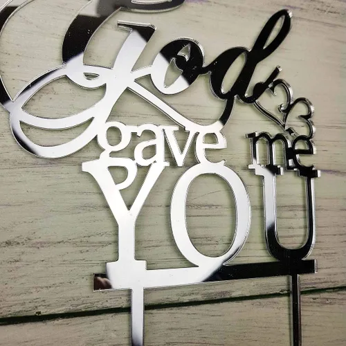 Miniatura 3 de Decoración para tartas de boda God Gave Me You (negro)