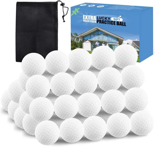 Miniatura 12 de FINGER TEN Pelotas de práctica de golf de espuma de colores, paquete de 12, 24, 50 unidades, pelota de golf ligera de vuelo limitado para interiores