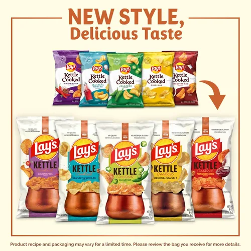 Miniatura 4 de Lay's Kettle Cooked - Papas fritas sabor jalapeño, 0.85 onzas (paquete con 40 unidades)