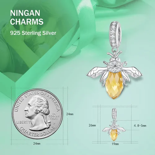 Miniatura 2 de NINGAN Dije de plata de ley 925 con diseño de animales, diseño de perro, huella de pata, gato, libélula, conejo Koi, compatible con collar