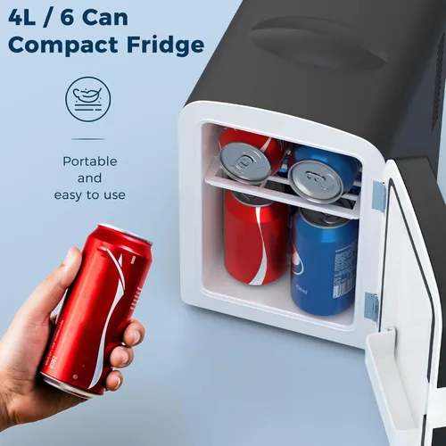 Miniatura 2 de Antarctic Star Mini refrigerador de maquillaje 4L con espejo para dormitorio, automóvil, oficina y dormitorio, enfriador pequeño portátil para Negro