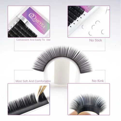 Miniatura 3 de Extensiones de pestañas individuales de 0.003 in, rizo D, volumen clásico, suministros de 0.315 in de longitud, extensiones de pestañas individuales