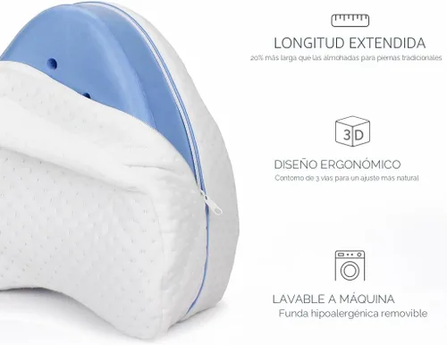 Miniatura 7 de Contour Legacy Cool Almohada de apoyo de espuma para piernas y rodillas para personas que duermen de lado, alivio calmante para espalda, caderas