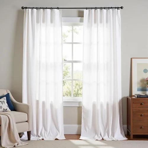 Miniatura 79 de JINCHAN Cortinas de lino de 108 pulgadas de largo, juego de 2 paneles, cortinas de ventana para sala de estar y dormitorio, cortinas