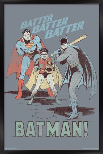 Miniatura 9 de Trends International DC Comics - Póster de Batman - Robin - Superman - Batter Wall Poster, 14.725 x 22.375 pulgadas, versión enmarcada de madera