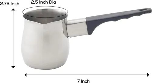 Miniatura 3 de Fino Cafetera turca de acero inoxidable, calentador profesional 18/8 para estufa, café, leche, té, chocolate caliente, deliciosas bebidas diarias, 6