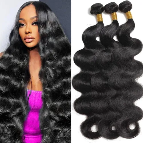 Miniatura 34 de 3 manojos de cabello humano 12A, ondulado, 100% sin procesar, cabello humano virgen brasileño de tejido rápido (14, 16, 18 pulgadas)