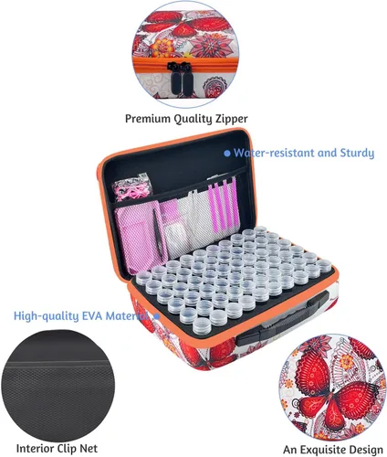 Miniatura 2 de Contenedores de almacenamiento para pintura de diamantes, caja de almacenamiento de accesorios y herramientas de arte de diamantes de 120 ranuras
