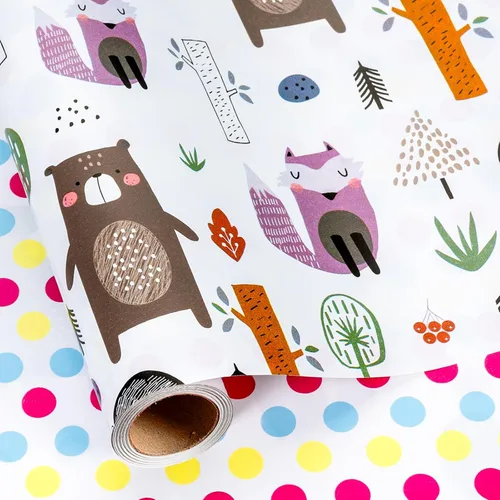 Miniatura 16 de MAYPLUSS Rollo de Papel de Regalo para Recién Nacido - 17 Pulgadas x 4.76 Metros - Lindo Diseño de Snapsuit y Botellas de Bebé Azul para Niño