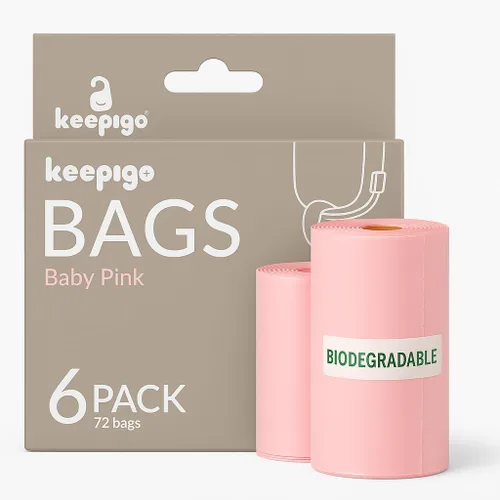 Bolsas de pañales desechables compostables | 6 rollos, 72 bolsas a prueba de fugas, XL biodegradables | Bolsas de basura ecológicas para el hogar,