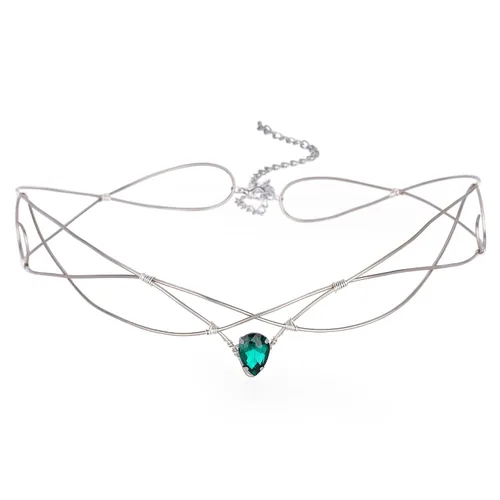 Miniatura 7 de Tiara de princesa de hadas, diadema de círculo de hadas, tiara de princesa con diamantes de imitación, hecha a mano, diadema dorada y verde vintage