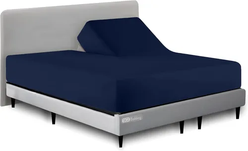 Miniatura 13 de SGI bedding Sábana bajera ajustable Queen Split Top de 28 pulgadas con cabezal flexible SOLO 100% algodón egipcio 1000 hilos Sábana bajera Flex Top