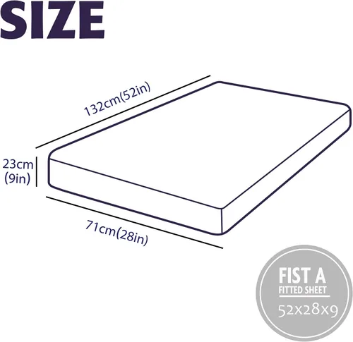 Miniatura 7 de Sábana decorativa para cuna, sábana bajera ajustable de microfibra para cuna para bebés y niños pequeños, 28 x 52 x 8 pulgadas, juego de sábanas