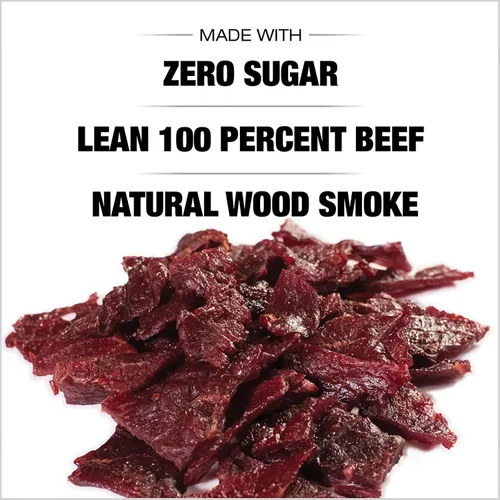Miniatura 4 de Old Trapper Cecina de res cero azúcar, paquete individual de ocho onzas, ahumada naturalmente con madera, aperitivo apto para dieta keto, 14 gramos