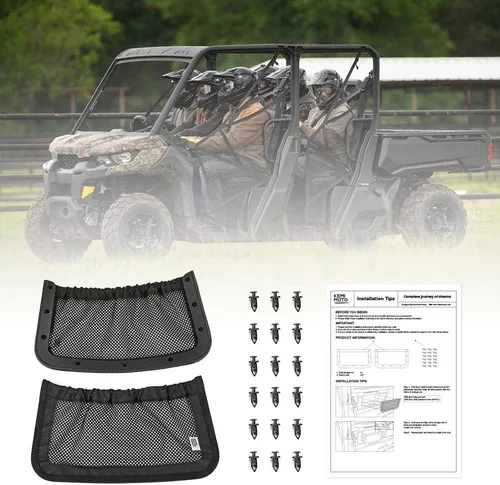 Miniatura 6 de KEMIMOTO UTV - Red de almacenamiento para respaldo trasero compatible con Can Am Defender Max, repuesto OEM #715003019, negro (se vende en pares)
