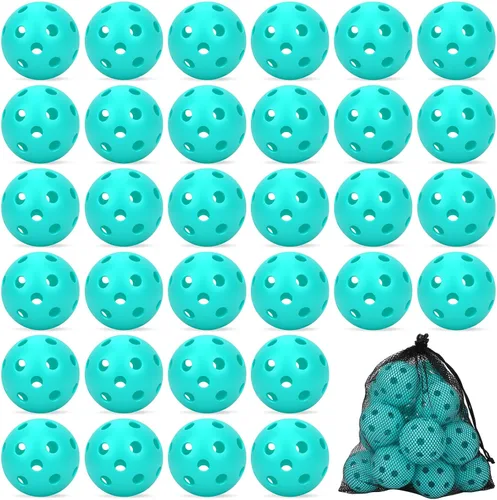 Miniatura 22 de Coopay Paquete de 18/36 pelotas de práctica de béisbol, bolas de entrenamiento de plástico, bolas de softball huecas ligeras para golpe