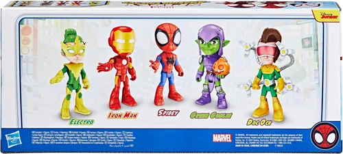 Miniatura 15 de Spidey y sus increíbles amigos Hasbro Marvel, paquete de amigos y enemigos, 5 figuras de acción, 4 pulgadas, juguetes de superhéroes preescolares