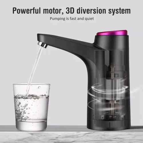 Miniatura 3 de Dispensador de agua potable portátil recargable eléctrico para botella de 5 galones, bomba de agua cuantitativa de 20.3 fl oz, bomba de botella