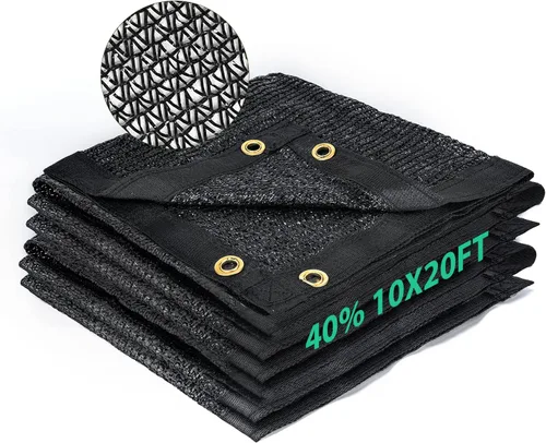 Miniatura 14 de Kesfitt Tela de sombra 70% para jardín, red resistente de 10 x 20 pies, lona de malla con material de polietileno de alta densidad y ojales