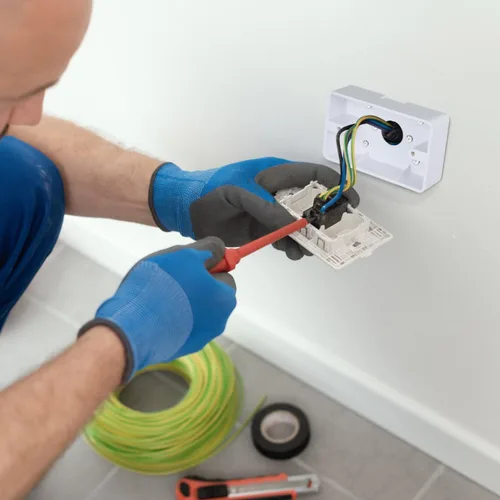 Miniatura 3 de Baluue Caja de salida de montaje en superficie, caja eléctrica ABS de una sola banda para interruptor de superficie de pared y receptáculo, extensor