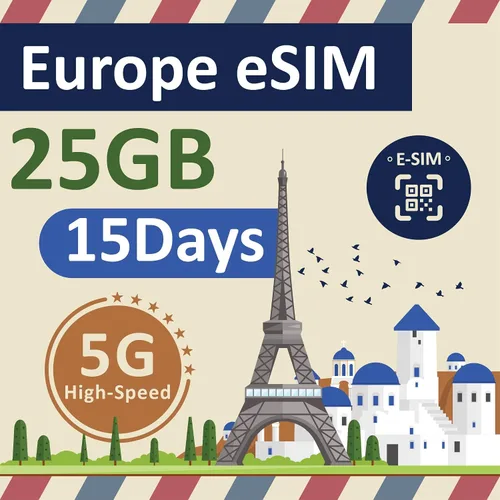 Miniatura 10 de SIM2ROAM Europe Data SIM Card prepago 6GB 30 días 5G/4G/LTD datos de alta velocidad - Francia, Reino Unido, Alemania, Italia, España, Irlanda