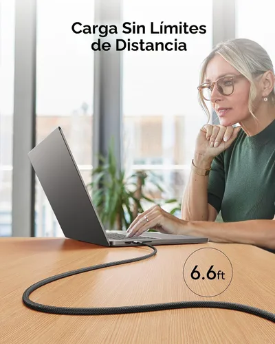 Miniatura 7 de INIU Cable USB C a USB C, cable de carga rápida tipo C de 240 W, cable de carga trenzado USBC para iPhone 17, 16 Pro Max, Samsung S26 S25, Negro