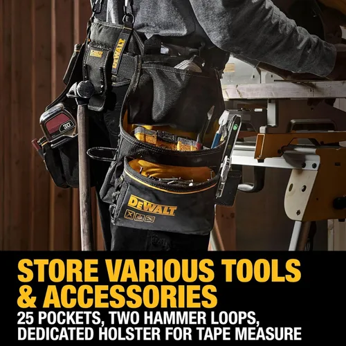 Miniatura 4 de DEWALT Organizador de cinturón de herramientas profesional con tirantes y 25 bolsillos, construcción resistente (DWST540602)