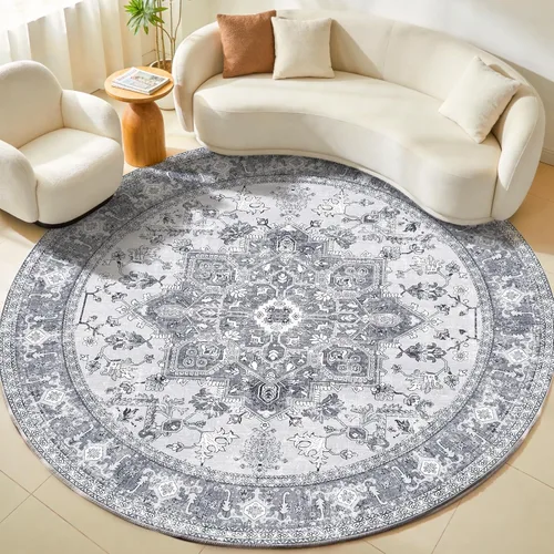 Miniatura 11 de OPPODREAM Alfombras suaves, pequeñas y lavables con parte trasera antideslizante, alfombra de cachemira sintética de pelo bajo, 2 x 3 pies, azul