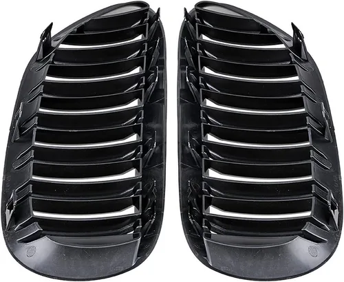 Miniatura 5 de Corp - Parrilla delantera negra brillante para riñón deportiva compatible con BMW E63 E64 650i 650Ci 645Ci M6 2DR 2004-2010 (doble línea)