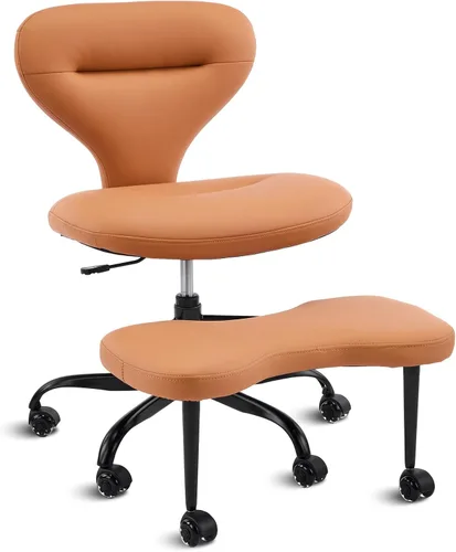 Miniatura 10 de YFO Silla ergonómica de oficina con patas cruzadas y silla de meditación para TDAH con ruedas silenciosas para silla de escritorio de oficina