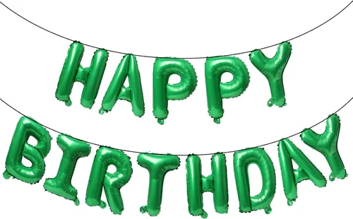Miniatura 10 de Letras de aluminio de 16 pulgadas con texto en inglés «Happy Birthday» de color negro para hombres, mujeres, niños, suministros de decoración