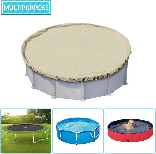 Miniatura 4 de Coarbor Cubierta de invierno para alberca de invierno de 10 pies para piscinas de 6 pies, cubierta de piscina de invierno, kit de invierno beige