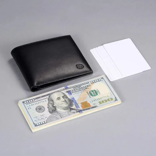 Miniatura 17 de HISCOW Billeteras plegables de cuero de grano completo para hombres, billetera minimalista delgada para hombre, regalos para papá, cumpleaños, día