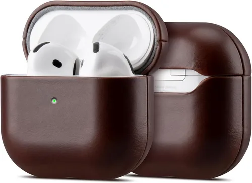 Miniatura 17 de Maogoam Funda de cuero para AirPods Pro 2 con botón, funda de piel auténtica de cera de aceite curtido vegetal para AirPods Pro 2ª