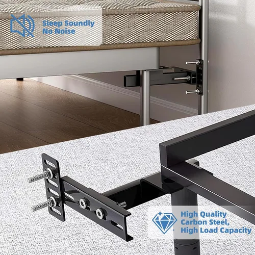 Miniatura 3 de Soportes de cabecera ajustables para marco de cama de metal con kit de extensión de estribo, soportes de montaje universales de alta resistencia
