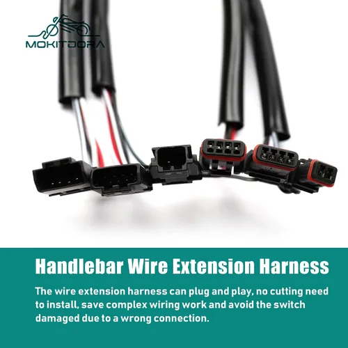 Miniatura 3 de MoKitDora Mazo de cables extendido para manillar CAN-Bus Switch Cableado para Harley Softail Touring Dyna Sportster Modelos 8 pulgadas