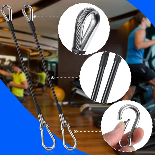 Miniatura 3 de TOBWOLF Gym Cable Extension, Fitness Extension Rope Attachment Compatible with Home Gym Accessories Thick 0.2", Replacement Gym Cable Machine