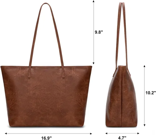 Miniatura 4 de Montana West Bolsos medianos de hombro para mujer con cremallera, bolso ligero de todos los días para trabajo, viaje o compras