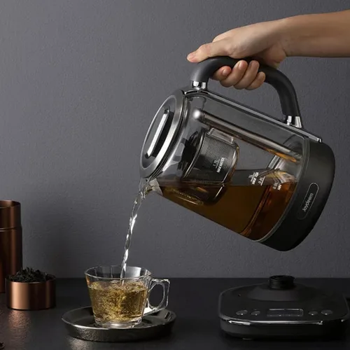 Miniatura 6 de Joydeem Máquina de té caliente, hervidor eléctrico de vidrio con infusor de té de elevación automática y control de temperatura, 1.7L, JD-ZC6088G