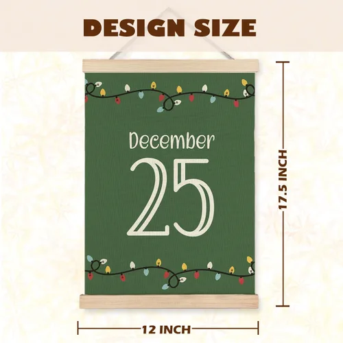 Miniatura 6 de LUVADIAN Decoración de Pared Navideña, Arte de Pared de Luces Navideñas Hohoho con Colgador de Póster de Madera, Decoración de Pared Navideña