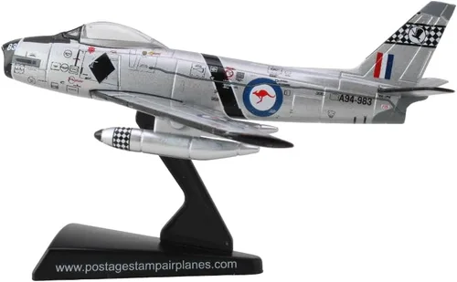 Miniatura 4 de CAC Avon Sabre Royal Australian Air Force Modelo de avión fundido a presión escala 1/110 con soporte de exhibición, coleccionable altamente